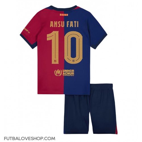 Dres Barcelona Ansu Fati #10 Domáci pre deti 2024-25 Krátky Rukáv (+ trenírky)